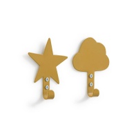 Комплект из двух металлических крючков Для одежды Hiba единый размер желтый LA REDOUTE INTERIEURS  фото, kupilegko.ru